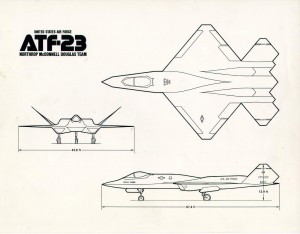 YF-23_ATF 3 view drawing