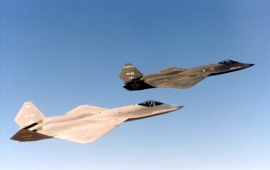 yf-23-PAv 1 and PAV 2 flying together